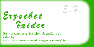 erzsebet haider business card